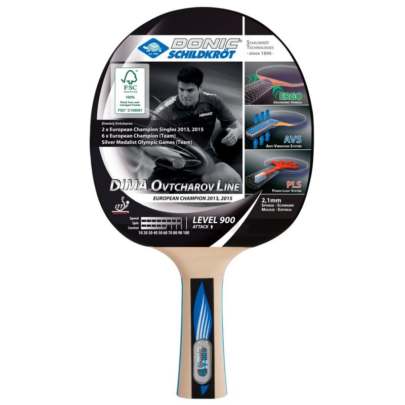 Pala de Ping Pong Profesional Raqueta Ping Pong, 9 Capas de Madera