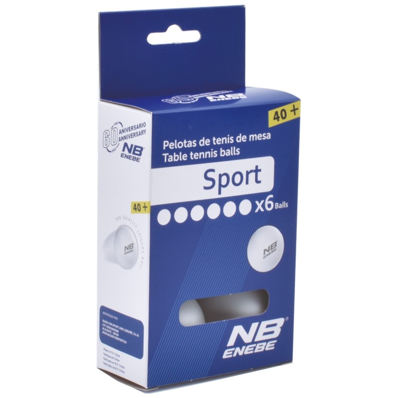 Blister 6 pelotas ENEBE Sport 40mm Blancas