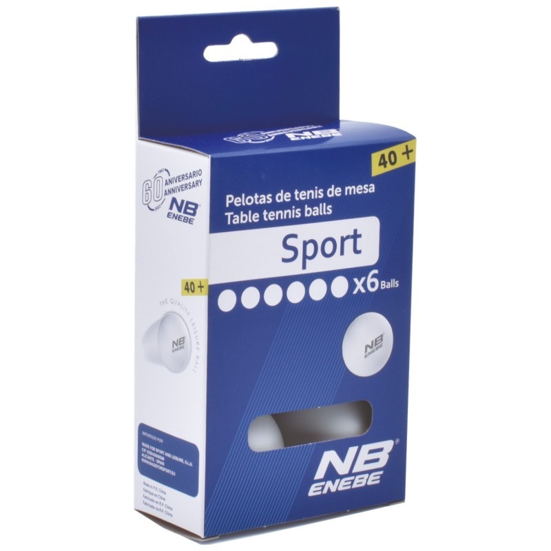 Blister 6 pelotas ENEBE Sport 40mm Blancas