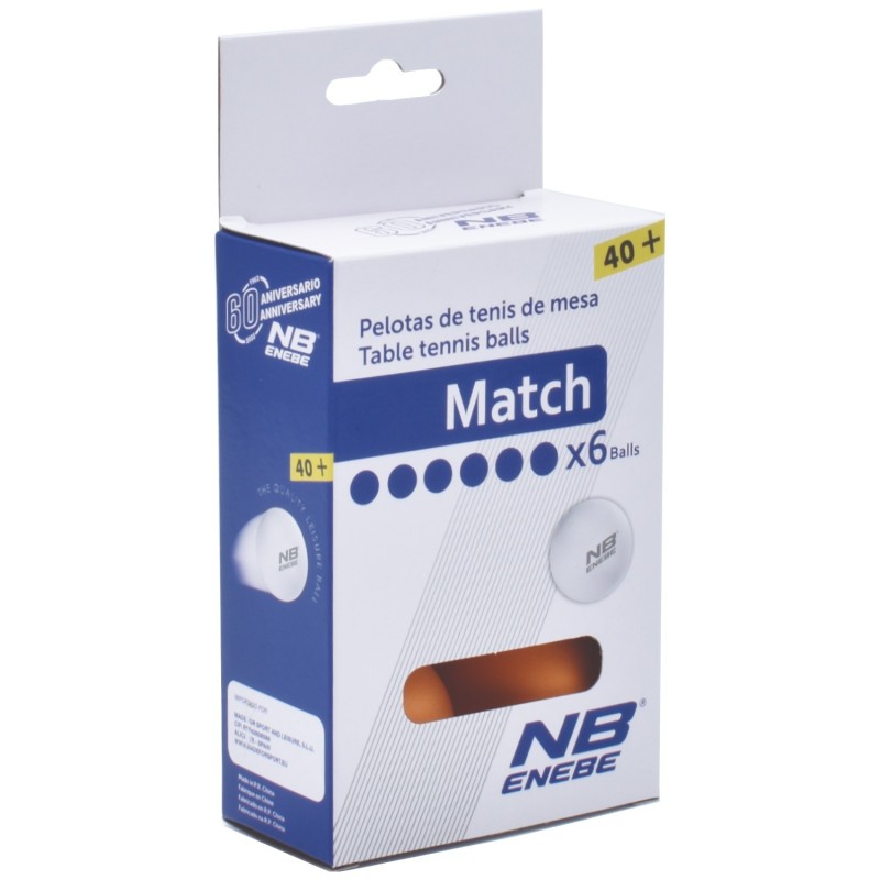 Pelotas Ping Pong Enebe Match Naranja Blister 6