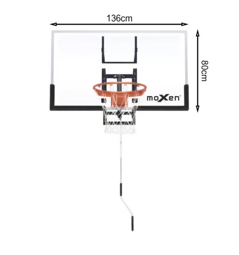 Set Tablero Baloncesto Ajustable Moxen Magic 136x80cm